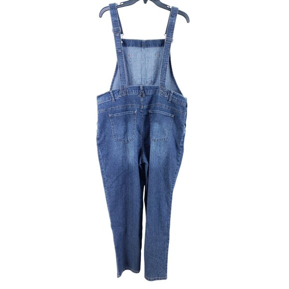 Angels Signature Overalls Women's Size Large Stretch Cropped - Picture 2 of 8